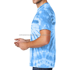 T-shirt tie-dye personnalisé avec logo, coton doux et polyester, style été, t-shirt tie-dye pour homme, respirant, léger, vêtements de mode - Product Image 6