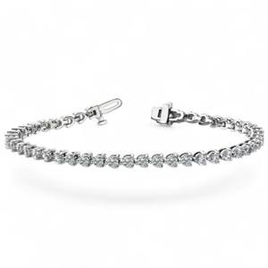 สร้อยข้อมือเทนนิสแบบตะกร้าทรงกลมสามง่ามทอง 14K - Product Image 1