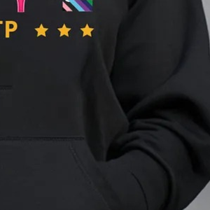 Sudadera con capucha negra nueva para mujer con estampado gráfico de hermandad griega, estilo pullover, con mensaje electoral, personalizada para el campus - Product Image 6