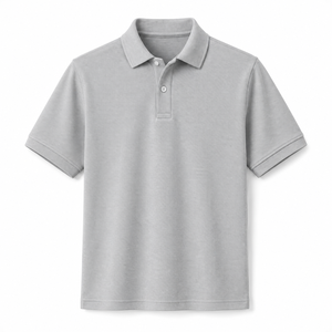 Polo Personalizado para Hombre, Color Gris Jaspeado, Algodón Piqué, Transpirable, Corte Ajustado, Manga Corta, para Golf, Verano - Product Image 1