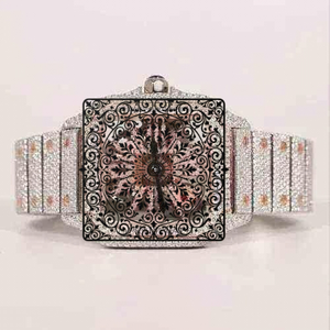 Reloj Cuadrado de Acero Inoxidable de Lujo AMBER JEWELS con Bisel de Diamantes, Movimiento de Cuarzo Analógico, Resistente al Agua 3BAR, Hebilla Impermeable - Product Image 3