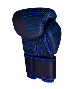 Gants de boxe IBERIA Premium noir et bleu, motif tissé, gants d'entraînement, logo personnalisé, OEM ODM, équipement de boxe en gros - Product Image 3