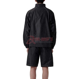 Custom Design <b>Men's</b> <b>Summer</b> <b>Lightweight</b> Knitted Cotton Breathable Quick Dry Tracksuit Loose Fit Zip-up Windbreaker Casual - Product Image 3