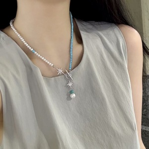 Collier de luxe en perles naturelles étoile demi-clavicule 2025, design de niche haut de gamme, collier de perles tendance pour le Nouvel An - Product Image 4