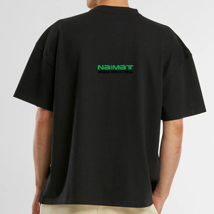 เสื้อยืดแขนสั้นผู้ชายทรงโอเวอร์ไซส์ พิมพ์ลายตัวอักษรด้านหน้า สไตล์ลำลอง ผ้าคอตตอนเจอร์ซีย์ ทรงพอดีตัว - Product Image 5