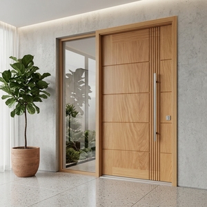 Puerta Kalyana Linea, Moderna, de Madera de Teca, con Líneas Acanaladas, Minimalista, de Lujo, para Entrada Principal, Puertas Arquitectónicas de Entrada - Product Image 3
