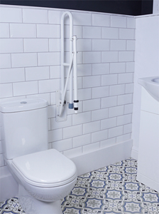 Modern <b>Hinged</b> <b>Fold</b> Away Adjustable Height Wall Mount Safety Support Arm with Leg Aid for Bathroom Safety - Product Image 4