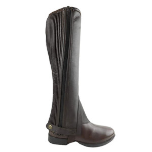 Étui en cuir véritable personnalisé pour demi-chaps d'équitation, protections de jambes en cuir de vachette durable pour l'équitation, fournisseur OEM, sacs LHC-0048 - Product Image 3