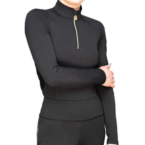 Chemises équestres à manches longues pour enfants, Logo personnalisé, demi-fermeture éclair, couche de Base avec le logo de votre marque - Product Image 2