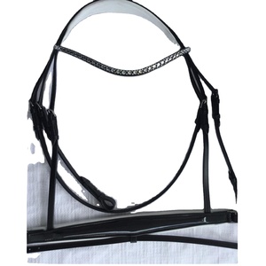 <b>Top</b> Quality Latest Design English Leather Horse Bridle With White Soft Padded and <b>Crystallized</b> <b>Top</b> Supplier Manufacturer - Product Image 1