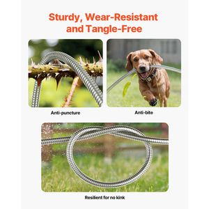 Tubo da Giardino in Acciaio Inossidabile Antiruggine da 7,6 m (25 ft) Rinforzato Anti-Piega con Ugello a 10 Funzioni Versatile per Avvolgitubo da Giardino - Product Image 1