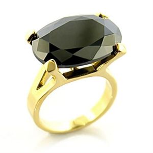 Anello in Ottone Dorato 8x100 con Zirconi Cubici di Grado AAA e Piatti Colorati - Product Image 1