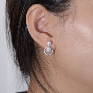 Pendientes de Perlas Blancas de Agua Dulce AK de 4-5 mm, Redondas, con Gran Brillo, Casi Impecables, Plata S925, Diseño Minimalista, Venta al por Mayor - Product Image 4