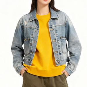 Chaqueta Larga Vaquera Vintage para Mujer – Precio de Fábrica, Abrigo Vaquero Casual Oversize 100% Algodón, Logotipo Personalizado OEM, Venta al por Mayor - Product Image 5
