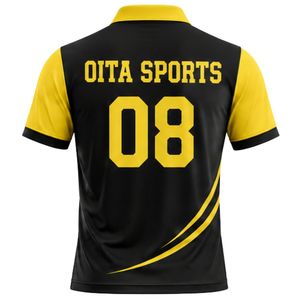 Camiseta Deportiva de Cricket Negra y Amarilla para Hombre, Manga Corta, Uniforme de Equipo, Ropa de Entrenamiento, Ropa para Partidos de Cricket al Aire Libre - Product Image 2