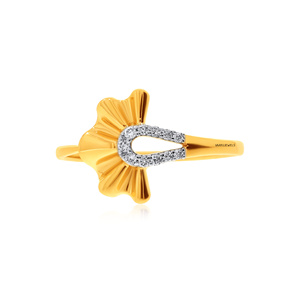 Anillo de Diamantes de Oro Amarillo Vintage con Diseño de Herradura, Joyería de Uso Diario para Mujer, Oro de 10K, 14K, 18K, Plata 925, 935 - Product Image 3
