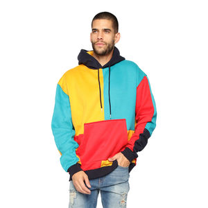 Sudaderas con Capucha de Moda Urbana al por Mayor, Personalizables con Bloques de Color y Patrones, para Hombre, Corte Holgado Informal, Sudaderas de Forro Polar - Product Image 1