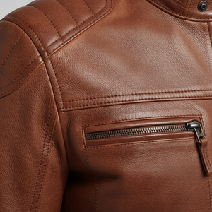 High Quality <b>Men's</b> Casual Leather <b>Jacket</b> Stylish Fit Stand Collar Soft PU Leather Canvas Breathable Quick Dry Autumn Pattern - Product Image 2