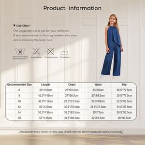 Combinaisons en Jean Mode pour Filles de 6 à 16 <span class=keywords><strong>Ans</strong></span>, sans Manches, Jambes Larges – Salopettes Décontractées en Jean pour Enfants - Product Image 6
