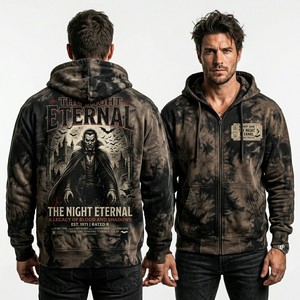 Sweat à capuche personnalisé pour homme, style industriel, en molleton épais délavé à l'acide, avec imprimé graphique Blacksmith - Product Image 5