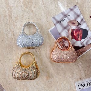 Mini sac à main élégant pour femme avec fermoir en strass, sac métallique portable toutes saisons, 5 pouces, argent, or, or rose - Product Image 4