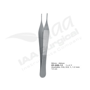 Pinzas Micro Adson IAA de Grado Quirúrgico, 12 cm, 1x2T, Acero Inoxidable, Instrumento Clase II, Certificado CE para Uso General - Product Image 3