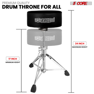 Taburete de batería de 5 núcleos con asiento acolchado de 5 pulgadas, ajustable, capacidad de 310 lb, asiento resistente con tapizado de terciopelo para música - Product Image 6