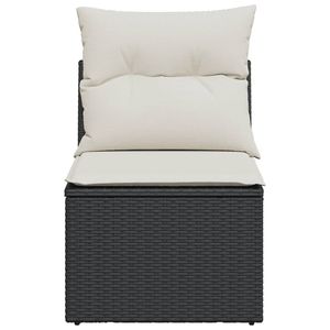 Sofá de Jardín Pequeño Resistente a los Rayos UV, Materiales de Ratán PE Negro, Muebles Duraderos y Elegantes para Exteriores - Product Image 4