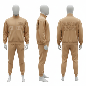 <b>Men</b> Dark <b>Green</b> Full Zip Tracksuit Set Casual Wear 100% Polyester Stand Collar Regular Fit Autumn Letter Design - Product Image 4