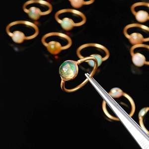 Elegant <b>Opal</b> Gemstone <b>Ring</b> Natural Stone Gold <b>Silver</b> Plated Multi Flash Effect White Jewelry <b>Ring</b> Wholesale Price Ethiopia Bulk - Product Image 3