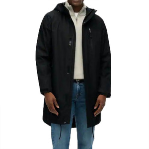 Impermeable Largo de Invierno Personalizado Estilo Vintage, Chaqueta Cortavientos de Nylon Resistente con Capucha y Logotipo Frontal - Product Image 6