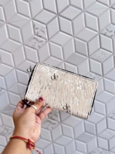 Cartera Metálica de Pelo de Vaca para Mujer, Cartera de Cuero con Pelo, Monedero, Tarjetero, Funda para Teléfono, Estilo Western, Cartera Multicolor para Mujer - Product Image 4