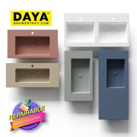 Vente en gros de sanitaires de salle de bain, lavabo sur pied blanc, lavabo de salle de bain durable pour hôtel, lavandino bagno