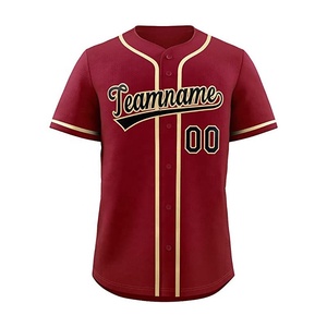 Vente en gros impression personnalisée Baseball Chemises simples couleur personnalisée-Haut de baseball Homme Sublimation Maillot de baseball pas cher à vendre - Product Image 2