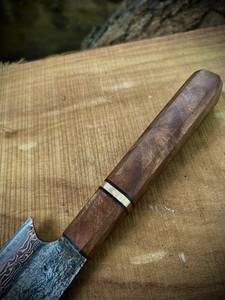 Couteau de Chef Professionnel en Damas à Haute Teneur en Cuivre, Forgé à la Main, Qualité Supérieure, 8-9,9 pouces, Manche en Bois, Ambidextre, Compatible Lave-Vaisselle, pour Cuisine - Product Image 5