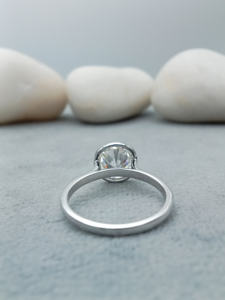 Forme LAB Grown 2.0 CT Bague de fiançailles en argent 925 or massif VVS Moissanite Diamant GIA Certifié Fine Jewelry Bezel - Product Image 4