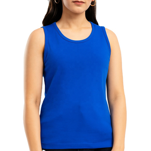 2026 Womens <b>Royal</b> <b>Blue</b> Crew Neck Tank <b>Top</b> Lightweight Casual <b>Vest</b> for Summer Gym Yoga Daily Wear and Layering - Product Image 1