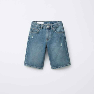 <b>High</b> Quality Men Mid Waist Denim Shorts Dark Gray Light Wash Embroidery Streetwear Summer Breathable Eco-Friendly 100% Cotton - Product Image 1