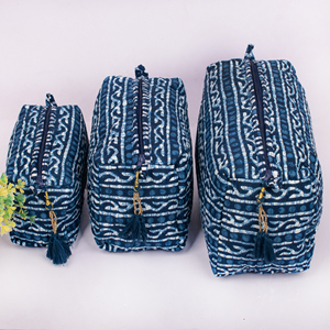 Sacs à maquillage réutilisables imprimés de style géométrique écologiques, pochette multifonctionnelle, organisateur de cosmétiques durable - Product Image 1