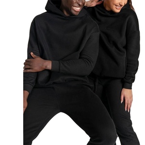 Luxury 2025 Men's Sweatsuit Jogger Set Custom Plain Sports Wear with Embossed Print Hoodie and Sweatpants - Product Image 5