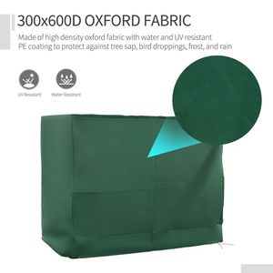 Copertura per Dondolo da Giardino a 3 Posti in Oxford 600D, Impermeabile e Anti-UV, Resistente e Adatta al Giardino, Verde Scuro - Product Image 5