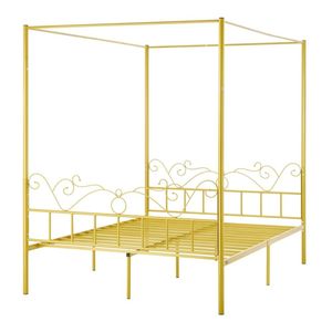Letto a baldacchino singolo, matrimoniale, king size in metallo con contenitore, per uso domestico, in ferro - Product Image 2