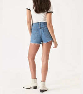 Precio al por Mayor, Novedades 2025, Ropa de Mujer, Shorts Elásticos Ajustados, Shorts de Mezclilla de Cintura Alta para Mujer - Product Image 2