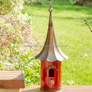 Nichoir suspendu en métal pour oiseaux, abri décoratif extérieur pour petits oiseaux, idéal pour le jardin - Product Image 5