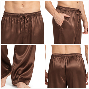 Silk Satin Sleep Trousers <b>Men</b> Drawstring Waist Casual <b>Lounge</b> <b>Pants</b> Side Pockets Lightweight Silk Nightwear <b>Pants</b> <b>Men</b> Silk Pajama - Product Image 6