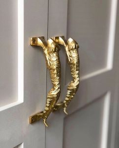 Poignées de meuble en aluminium doré en forme d'oiseau, décoratives, style perroquet à longue queue, vintage, pour armoires et portes, quincaillerie de meuble - Product Image 5