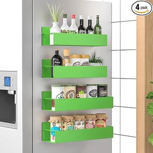 Set di 4 Organizzatori Magnetici Verdi per Spezie, Organizzatore per Frigorifero e Forno, Gestione Ottimizzata del Frigorifero - Product Image 4