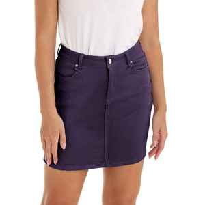 OEM High Quality Wholesale Custom Vintage Woven Denim Cotton Spring A-<b>Line</b> Stonewashed High Waist Mini Skirt for Women - Product Image 3