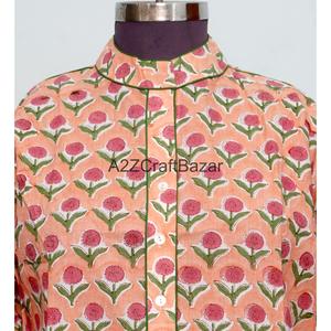 Robe Courte Femme 100% Coton Style Coréen Moderne Ample Décontractée Manches Évasées Col Rond Imprimé Floral Printemps Automne pour Grossistes - Product Image 3