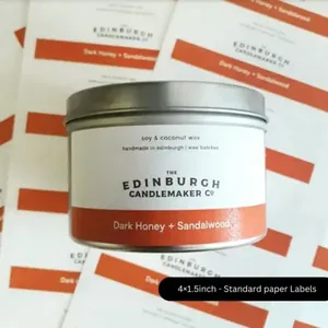 Étiquettes personnalisées pour bougies, autocollants en vinyle imperméables de qualité supérieure pour bocaux et contenants, marquage artisanal - Product Image 1